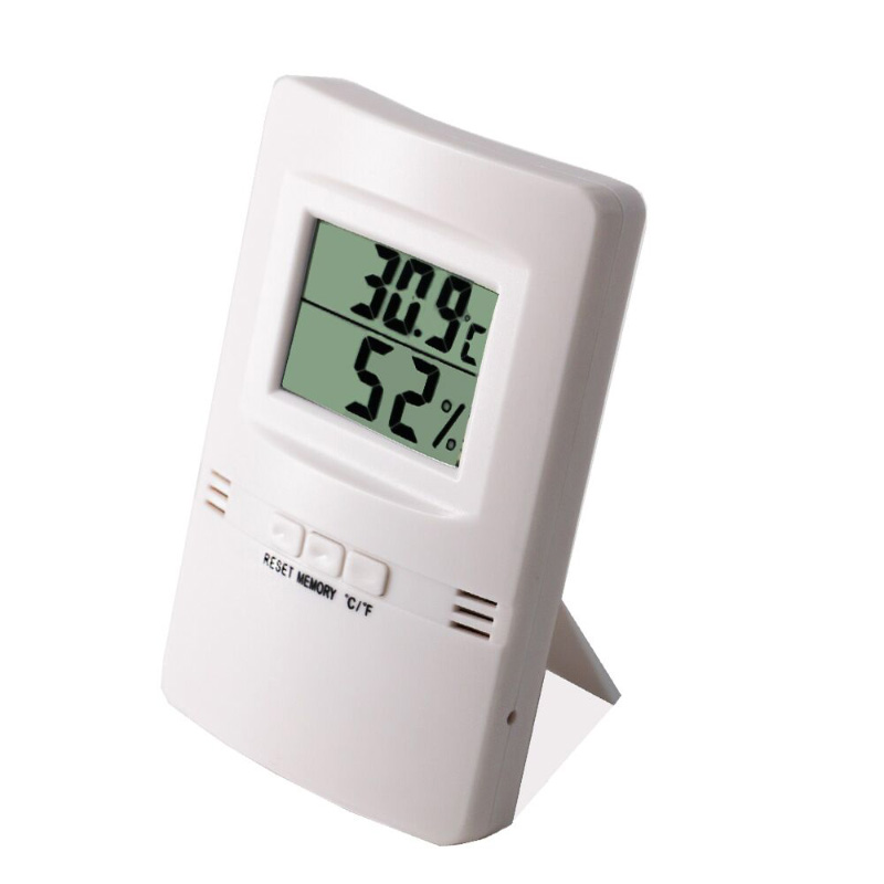 رقيقة جدا ومرة ​​واحدة LCD ميزان الحرارة الرقمي والرطوبة + -1C + -5 ٪ RH Hygrothermograph