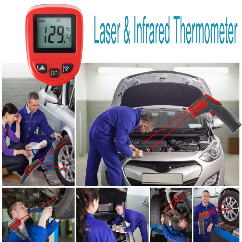 ليزر LCD الرقمية الأشعة تحت الحمراء ميزان الحرارة متر بندقية نقطة درجة حرارة التشغيل 0-50 درجة الاتصال الصناعية ميزان الحرارة